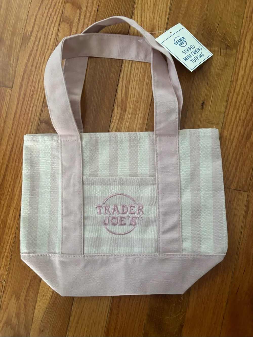 Trader Joe’s Mini Pastel Stripe Canvas Tote Bag Limited Edition Set Of 4